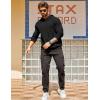 imageCOOFANDY Mens Hooded Sweatshirts Long Sleeve Casual Pullover Hoodie Waffle Knit Sweatshirt with PocketBlack