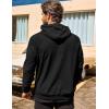 imageCOOFANDY Mens Hooded Sweatshirts Long Sleeve Casual Pullover Hoodie Waffle Knit Sweatshirt with PocketBlack