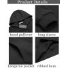 imageCOOFANDY Mens Hooded Sweatshirts Long Sleeve Casual Pullover Hoodie Waffle Knit Sweatshirt with PocketBlack