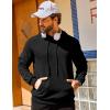 imageCOOFANDY Mens Hooded Sweatshirts Long Sleeve Casual Pullover Hoodie Waffle Knit Sweatshirt with PocketBlack