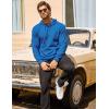 imageCOOFANDY Mens Hooded Sweatshirts Long Sleeve Casual Pullover Hoodie Waffle Knit Sweatshirt with PocketBlue
