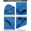 imageCOOFANDY Mens Hooded Sweatshirts Long Sleeve Casual Pullover Hoodie Waffle Knit Sweatshirt with PocketBlue