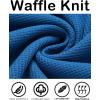 imageCOOFANDY Mens Hooded Sweatshirts Long Sleeve Casual Pullover Hoodie Waffle Knit Sweatshirt with PocketBlue