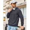 imageCOOFANDY Mens Hooded Sweatshirts Long Sleeve Casual Pullover Hoodie Waffle Knit Sweatshirt with PocketDark Grey