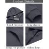 imageCOOFANDY Mens Hooded Sweatshirts Long Sleeve Casual Pullover Hoodie Waffle Knit Sweatshirt with PocketDark Grey