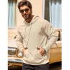 imageCOOFANDY Mens Hooded Sweatshirts Long Sleeve Casual Pullover Hoodie Waffle Knit Sweatshirt with PocketKhaki