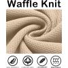 imageCOOFANDY Mens Hooded Sweatshirts Long Sleeve Casual Pullover Hoodie Waffle Knit Sweatshirt with PocketKhaki