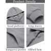 imageCOOFANDY Mens Hooded Sweatshirts Long Sleeve Casual Pullover Hoodie Waffle Knit Sweatshirt with PocketLight Grey