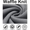 imageCOOFANDY Mens Hooded Sweatshirts Long Sleeve Casual Pullover Hoodie Waffle Knit Sweatshirt with PocketLight Grey