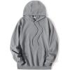 imageCOOFANDY Mens Hooded Sweatshirts Long Sleeve Casual Pullover Hoodie Waffle Knit Sweatshirt with PocketLight Grey