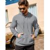 imageCOOFANDY Mens Hooded Sweatshirts Long Sleeve Casual Pullover Hoodie Waffle Knit Sweatshirt with PocketLight Grey