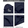 imageCOOFANDY Mens Hooded Sweatshirts Long Sleeve Casual Pullover Hoodie Waffle Knit Sweatshirt with PocketNavy Blue