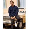 imageCOOFANDY Mens Hooded Sweatshirts Long Sleeve Casual Pullover Hoodie Waffle Knit Sweatshirt with PocketNavy Blue