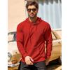 imageCOOFANDY Mens Hooded Sweatshirts Long Sleeve Casual Pullover Hoodie Waffle Knit Sweatshirt with PocketRed