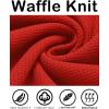 imageCOOFANDY Mens Hooded Sweatshirts Long Sleeve Casual Pullover Hoodie Waffle Knit Sweatshirt with PocketRed