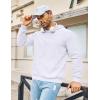 imageCOOFANDY Mens Hooded Sweatshirts Long Sleeve Casual Pullover Hoodie Waffle Knit Sweatshirt with PocketWhite