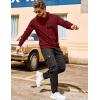 imageCOOFANDY Mens Hooded Sweatshirts Long Sleeve Casual Pullover Hoodie Waffle Knit Sweatshirt with PocketWine Red