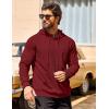 imageCOOFANDY Mens Hooded Sweatshirts Long Sleeve Casual Pullover Hoodie Waffle Knit Sweatshirt with PocketWine Red