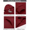 imageCOOFANDY Mens Hooded Sweatshirts Long Sleeve Casual Pullover Hoodie Waffle Knit Sweatshirt with PocketWine Red
