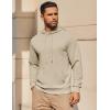 imageCOOFANDY Mens Hoodie Long Sleeve Casual Pullover Hooded Sweatshirt Fashion Drawstring Hoodies with PocketKhaki