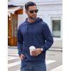 imageCOOFANDY Mens Hoodie Long Sleeve Hooded Pullover Casual Fashion Sweatshirts Drawstring Gym Hooded with Kanga PocketDeep Blue