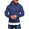 imageCOOFANDY Mens Hoodie Sweatshirts Casual Drawstring Hoodies Fashion Hooded Collar Athletic Pullover with PocketBlue