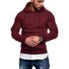 imageCOOFANDY Mens Hoodie Sweatshirts Casual Drawstring Hoodies Fashion Hooded Collar Athletic Pullover with PocketBurgundy