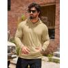 imageCOOFANDY Mens Hoodie Sweatshirts Casual Drawstring Hoodies Fashion Hooded Collar Athletic Pullover with PocketKhaki