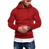imageCOOFANDY Mens Hoodie Sweatshirts Casual Drawstring Hoodies Fashion Hooded Collar Athletic Pullover with PocketWine Red