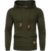 imageCOOFANDY Mens Hoodies Pullover Casaul Long Sleeve Drawstring Waffle Knit Hooded Sweatshirt with Kanga PocketArmy Green