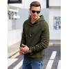 imageCOOFANDY Mens Hoodies Pullover Casaul Long Sleeve Drawstring Waffle Knit Hooded Sweatshirt with Kanga PocketArmy Green