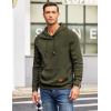 imageCOOFANDY Mens Hoodies Pullover Casaul Long Sleeve Drawstring Waffle Knit Hooded Sweatshirt with Kanga PocketArmy Green