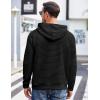 imageCOOFANDY Mens Hoodies Pullover Casaul Long Sleeve Drawstring Waffle Knit Hooded Sweatshirt with Kanga PocketBlack