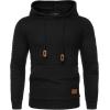 imageCOOFANDY Mens Hoodies Pullover Casaul Long Sleeve Drawstring Waffle Knit Hooded Sweatshirt with Kanga PocketBlack