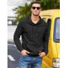 imageCOOFANDY Mens Hoodies Pullover Casaul Long Sleeve Drawstring Waffle Knit Hooded Sweatshirt with Kanga PocketBlack