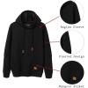 imageCOOFANDY Mens Hoodies Pullover Casaul Long Sleeve Drawstring Waffle Knit Hooded Sweatshirt with Kanga PocketBlack