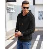 imageCOOFANDY Mens Hoodies Pullover Casaul Long Sleeve Drawstring Waffle Knit Hooded Sweatshirt with Kanga PocketBlack