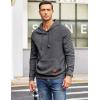 imageCOOFANDY Mens Hoodies Pullover Casaul Long Sleeve Drawstring Waffle Knit Hooded Sweatshirt with Kanga PocketDark Grey