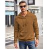 imageCOOFANDY Mens Hoodies Pullover Casaul Long Sleeve Drawstring Waffle Knit Hooded Sweatshirt with Kanga PocketDark Yellow