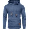 imageCOOFANDY Mens Hoodies Pullover Casaul Long Sleeve Drawstring Waffle Knit Hooded Sweatshirt with Kanga PocketGrey Blue