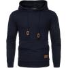 imageCOOFANDY Mens Hoodies Pullover Casaul Long Sleeve Drawstring Waffle Knit Hooded Sweatshirt with Kanga PocketNavy Blue