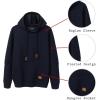 imageCOOFANDY Mens Hoodies Pullover Casaul Long Sleeve Drawstring Waffle Knit Hooded Sweatshirt with Kanga PocketNavy Blue