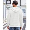 imageCOOFANDY Mens Hoodies Pullover Casaul Long Sleeve Drawstring Waffle Knit Hooded Sweatshirt with Kanga PocketWhite