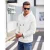 imageCOOFANDY Mens Hoodies Pullover Casaul Long Sleeve Drawstring Waffle Knit Hooded Sweatshirt with Kanga PocketWhite