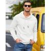 imageCOOFANDY Mens Hoodies Pullover Casaul Long Sleeve Drawstring Waffle Knit Hooded Sweatshirt with Kanga PocketWhite