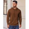 imageCOOFANDY Mens Hoodies Pullover Long Sleeve Casual Fashion Sweatshirts Drawstring Gym Hooded Shirt with Kanga PocketBrown
