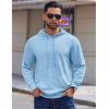 imageCOOFANDY Mens Hoodies Pullover Long Sleeve Casual Fashion Sweatshirts Drawstring Gym Hooded Shirt with Kanga PocketLight Blue