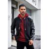imageCOOFANDY Mens Hoodies Sweatshirts Long Sleeve Fashion Waffle Knit Pullover Hoodie with PocketRed