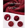 imageCOOFANDY Mens Hoodies Sweatshirts Long Sleeve Fashion Waffle Knit Pullover Hoodie with PocketRed