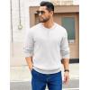 imageCOOFANDY Mens Knit Henley Sweater Long Sleeve Button Down Fall Sweaters and PulloversWhite